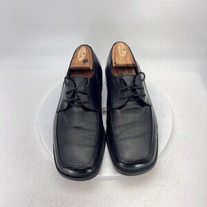 Brunello Men Size 10.5 Black Leather Square Toe Derby Dress Shoes